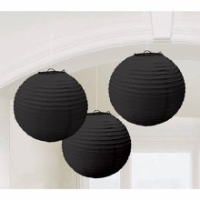 Paper Lanterns Black 3pk