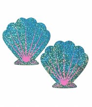 Pastease Mermaid Shell Pasties SeaFoam Green/Pink