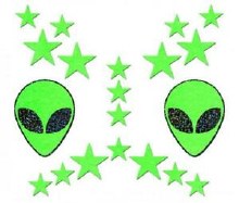 Pastease Alien Star Glow Set 18pc Pasties Body Stickers