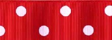 Ribbon Red/White 3/8inch x 3yd