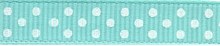 Ribbon Aqua/White 3/8in x 3yd