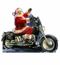 Santa on Motorcycle Standup