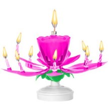 Spinning Flower Candle - Purple