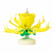 Spinning Flower Candle - Yellow