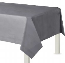 Silver Flannel -Backed Tablecover