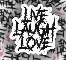 Sticker Live Laugh Love Metal