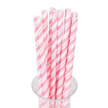 Straws Paper Candy Pink