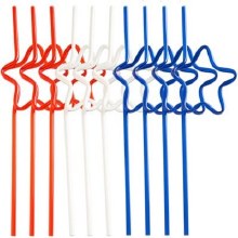 Straws Patriotic Stars 10pk