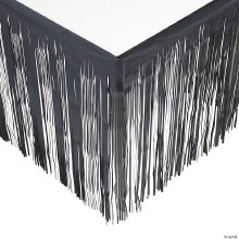 Tableskirt Fringe Foil Black