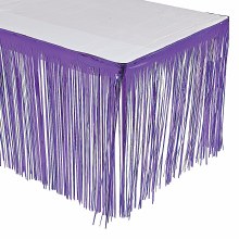 Tableskirt Fringe Foil Purple