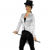 Sequin Tailcoat Jacket Silver Med