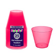 Tumblers 9oz Pink 25ct Neon