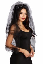 Veil Black w/ Black Roses