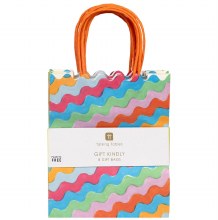 Wavy Multicolor Gift Bags 8ct