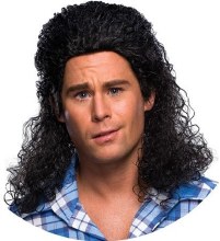 Mullet Perm Wig - Black