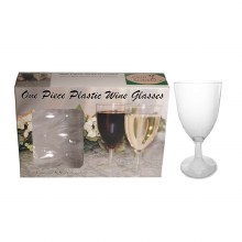 Wine Glass 8oz One-Piece Plastic 8pc