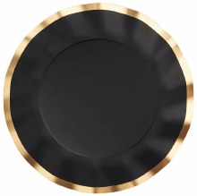 Everyday Wavy Black 8in Plates