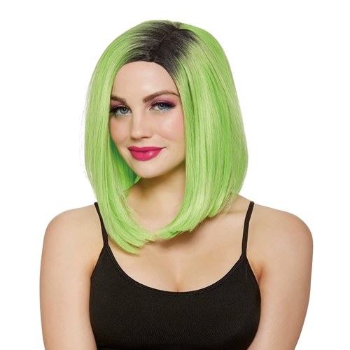 Wig Lob Dip Dye Blunt Green