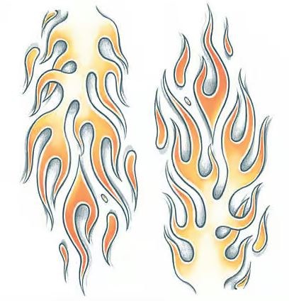 TattooFX Flames Half Sleeve XL