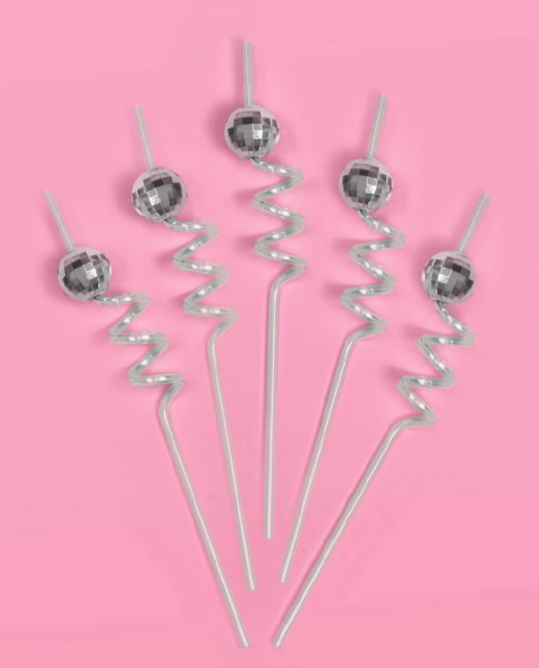 Straws Swirly Disco Party 16ct