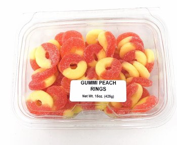 Gummi Peach Rings Tub 15oz