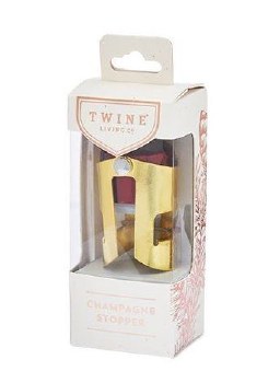 Twine Champagne Stopper (red & gold)