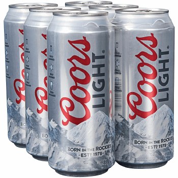 Coors Light 6 Pack 16oz Cans