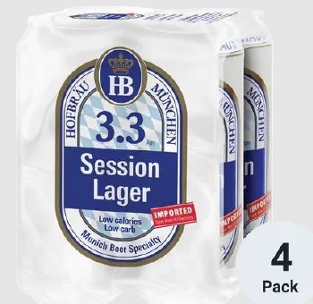 Hofbrau 3.3 Session Lager 4 Pack 16oz Cans