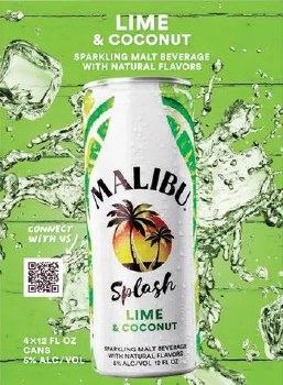 Malibu Splash Lime & Coconut 4 Pack Cans