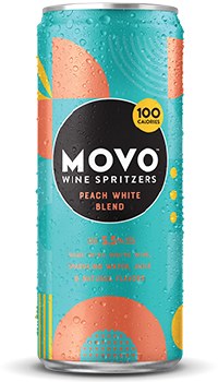 Movo Peach White Wine Spritzer 4 Pack Cans