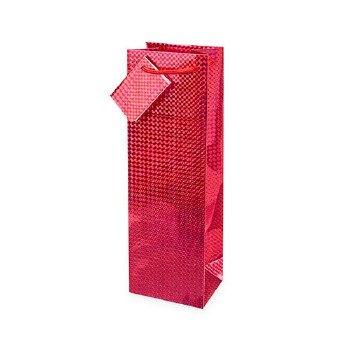 Red Holographic Wine Gift Bag