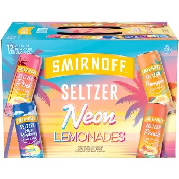 Smirnoff Hard Seltzer Neon Lemonade 12 Pack Cans - The Liquor Book