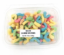 Neon Gummi Worms 15oz