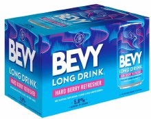 Bevy Long Drink Sparkling Berry Refresher 6 Pack Cans