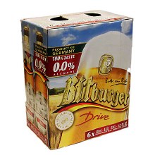 Bitburger Drive Non Alcoholic 6 Pack Bottles