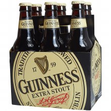 Guiness Extra Stout 6 Pack Bottles