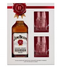 Jim Beam 750ml With Glasses Gift Set