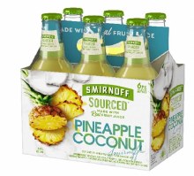 Smirnoff Sourced Pineapple Coconut 6 Pack Bottles