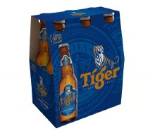 Tiger Lager Beer 6 Pack Bottles