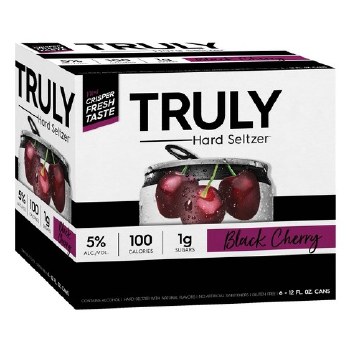 Truly Black Cherry Hard Seltzer 6 Pack Cans