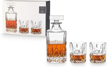 Viski 3 Piece Decanter & Tumbler Set