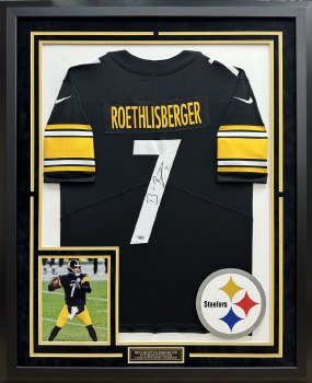 BEN ROETHLISBERGER AUTOGRAPHED HAND SIGNED CUSTOM FRAMED PITTSBURGH STEELERS NIKE JERSEY