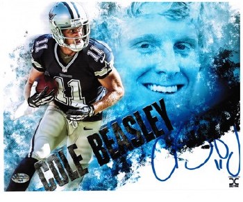 COLE BEASLEY AUTOGRAPHED HAND SIGNED DALLAS COWBOYS 8X10 PHOTO