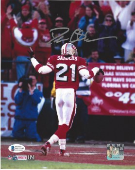 DEION SANDERS AUTOGRAPHED HAND SIGNED SAN FRANCISCO 49ERS 8X10 PHOTO