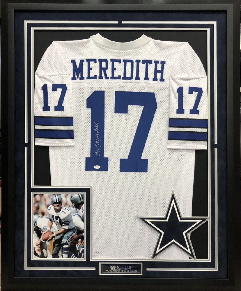 DON MEREDITH AUTOGRAPHED HAND SIGNED DALLAS COWBOYS FRAMED JERSEY