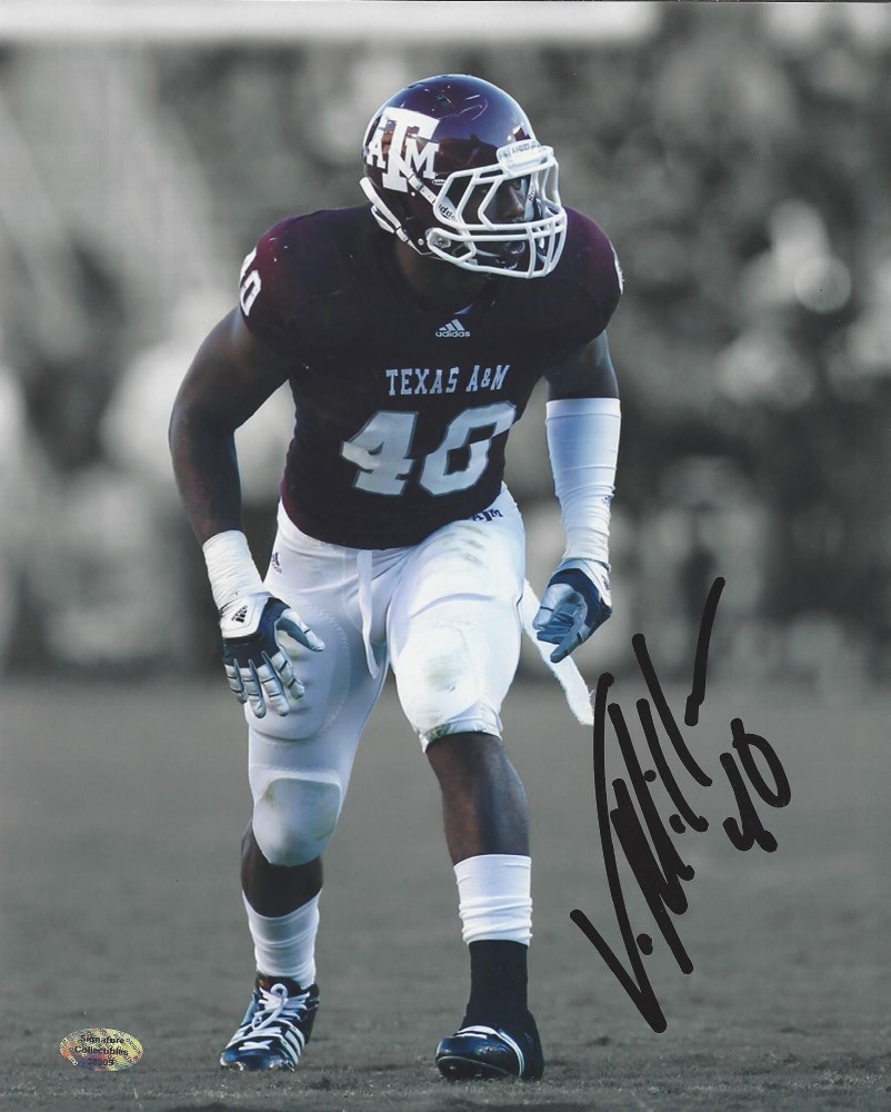 VON MILLER AUTOGRAPHED HAND SIGNED TEXAS A&M 8X10 PHOTO