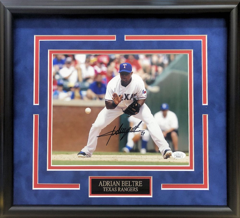 ADRIAN BELTRE AUTOGRAPHED HAND SIGNED CUSTOM FRAMED TEXAS RANGERS 8X10  PHOTO - Signature Collectibles