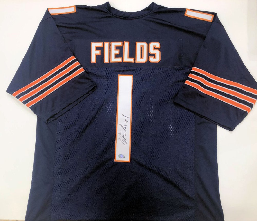 JUSTIN FIELDS AUTOGRAPHED HAND SIGNED CUSTOM FRAMED CHICAGO BEARS JERSEY -  Signature Collectibles