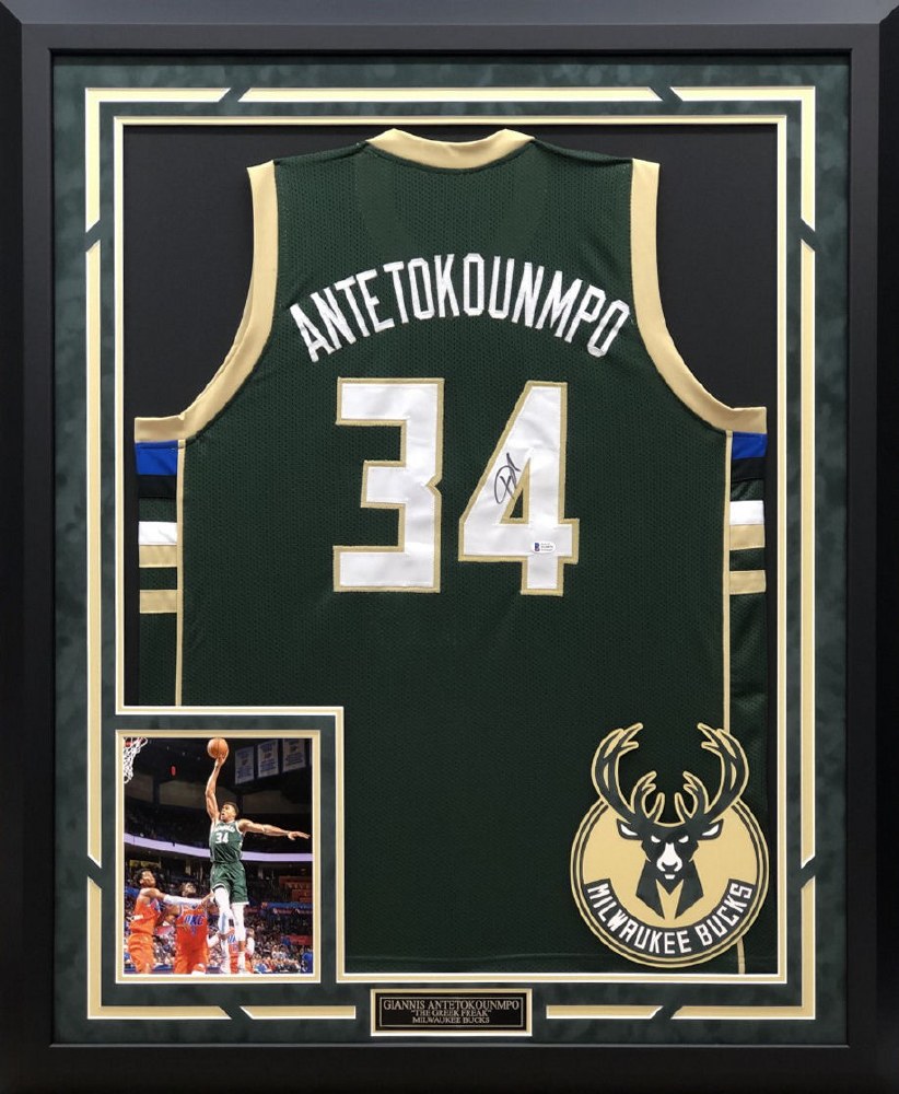 Giannis Antetokounmpo Signed Authentic Milwaukee Bucks Jersey BAS Itp