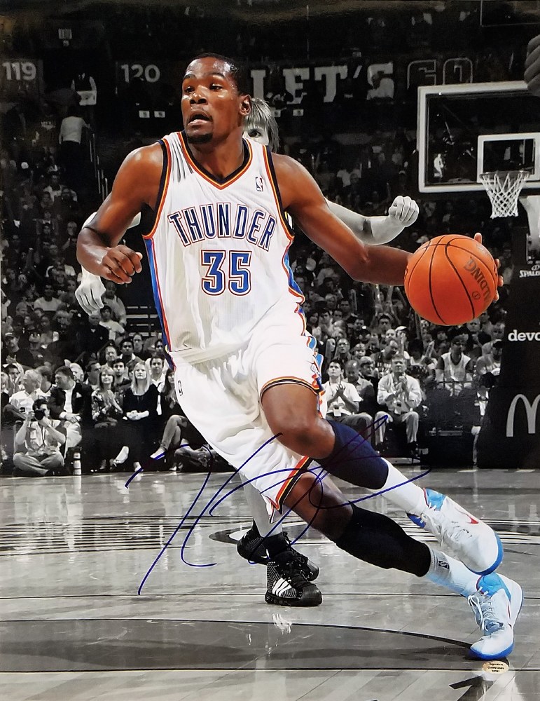KEVIN DURANT AUTOGRAPHED OKLAHOMA CITY THUNDER JERSEY AASH